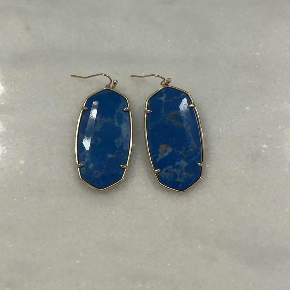 Kendra Scott Faceted Danielle Drop Earrings in Blue